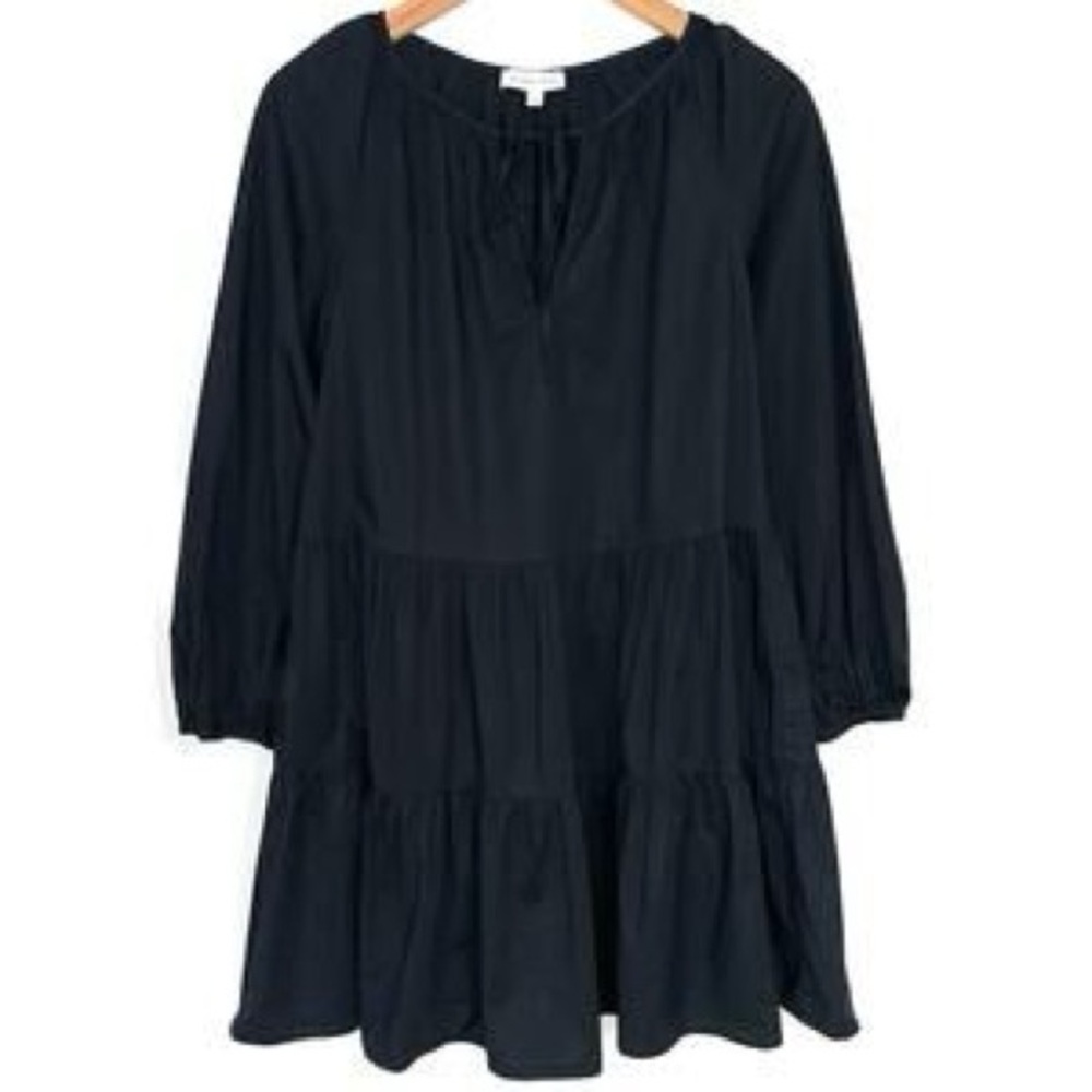 Gianni Bini black long-sleeve, tiered babydoll tunic dress size M